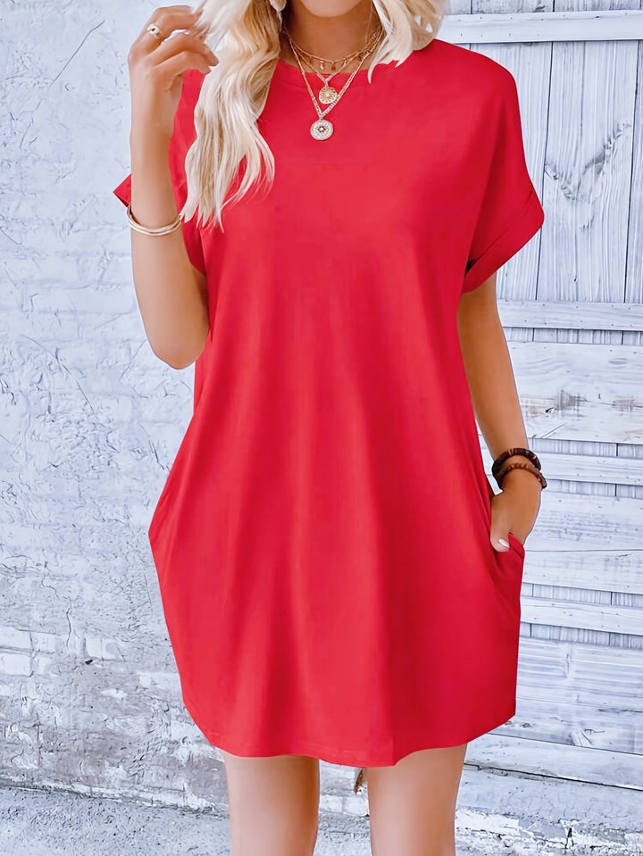 Ruby™ | Elegant Pocket Crew Neck Dress