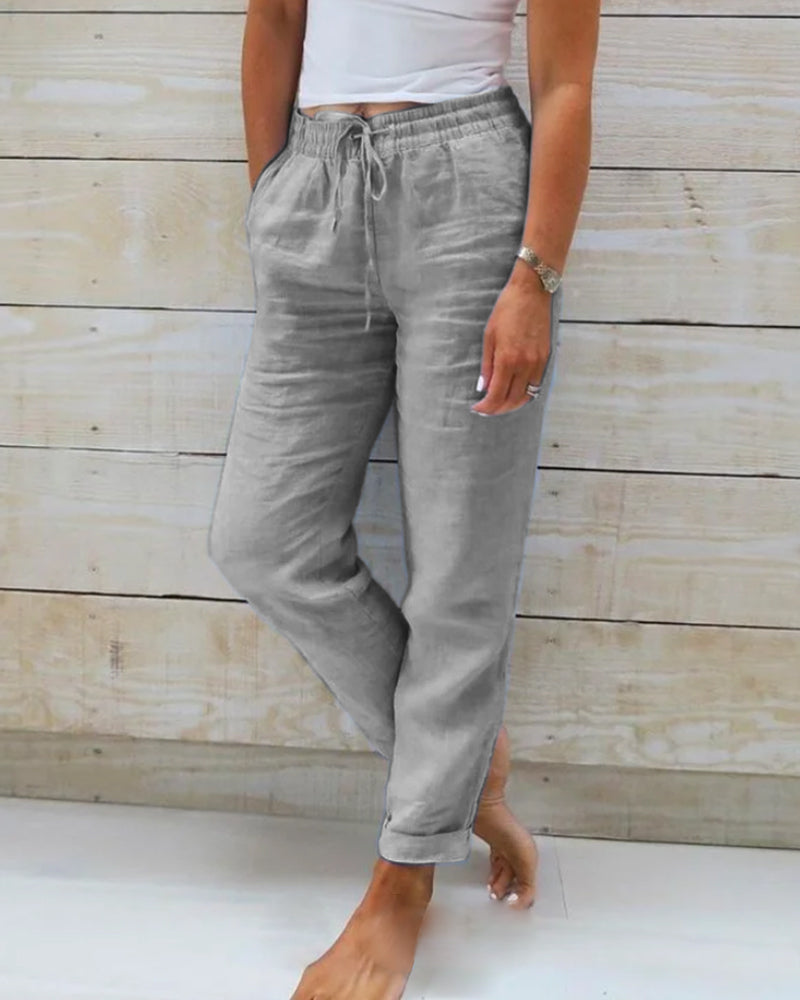 Allison™ | Luxe Cotton-Linen Tailored Trousers